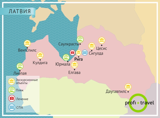 Латвия саулкрасты карта